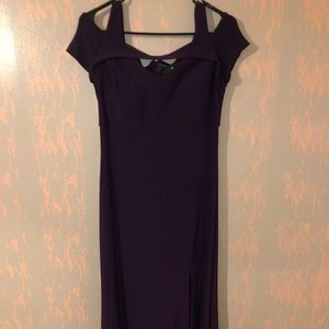 Long, slit, purple prom dress. Only worn once.